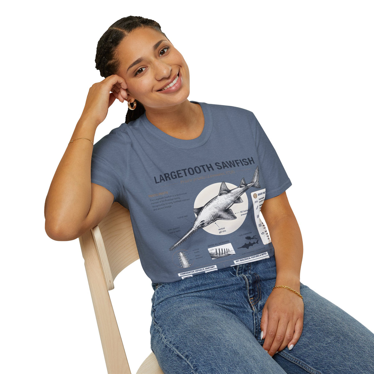 Largetooth Sawfish Anatomy T-Shirt — Marine Biology Graphic Tee