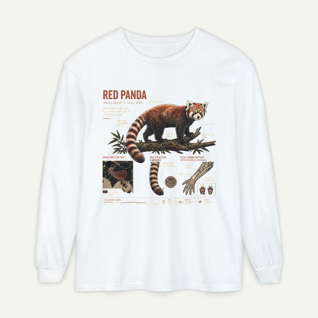 Red Panda Illustrated Long Sleeve Tee — Wildlife Field Guide Shirt