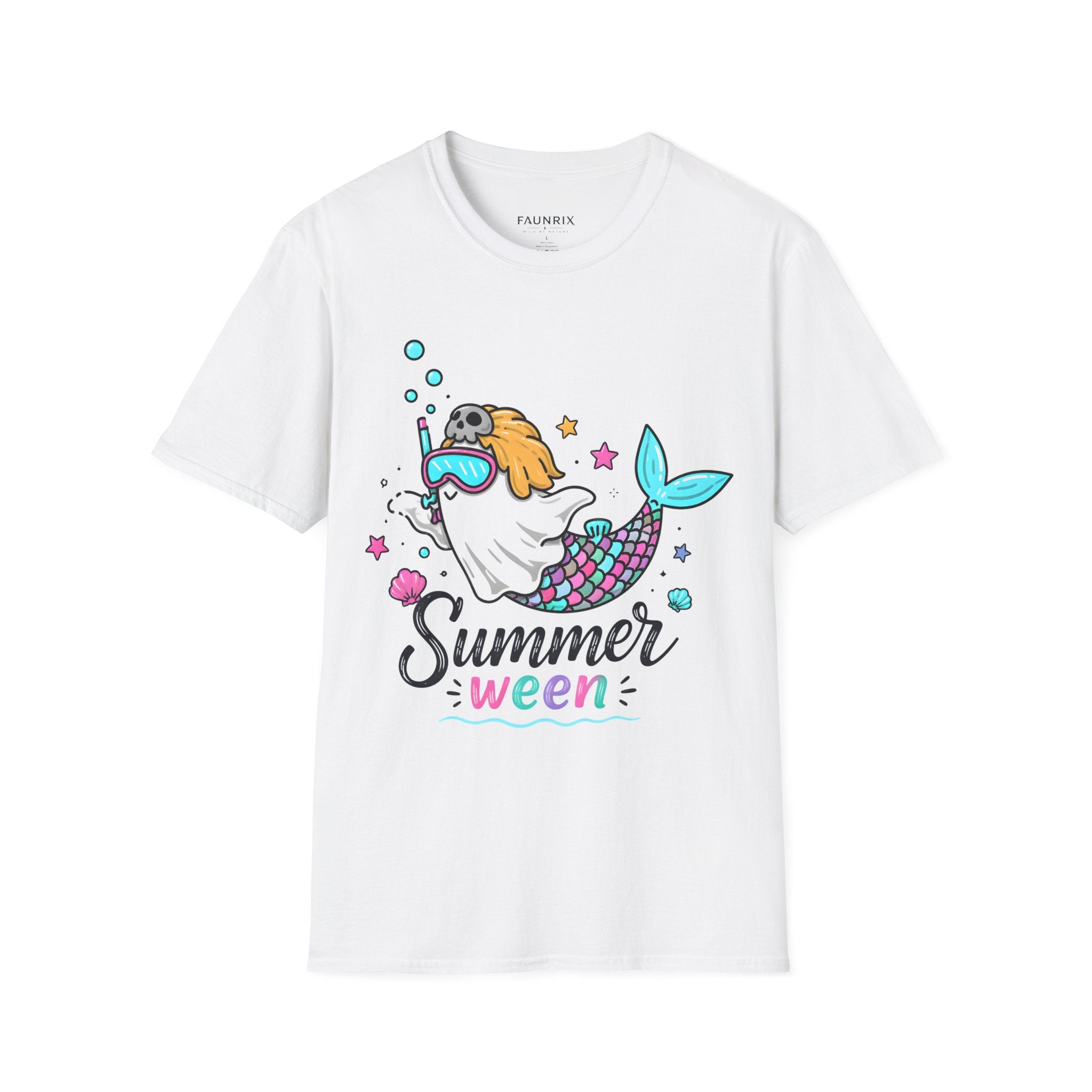 Mermaid Ghost Summerween T-Shirt — Cute Halloween Summer Mashup Tee Secondary image