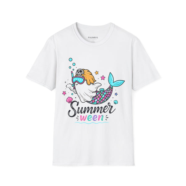 Mermaid Ghost Summerween T-Shirt — Cute Halloween Summer Mashup Tee