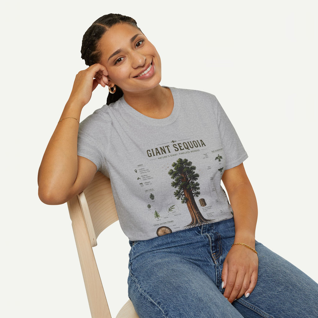 Giant Sequoia Anatomy T-Shirt — Botanical Tree Illustration Tee