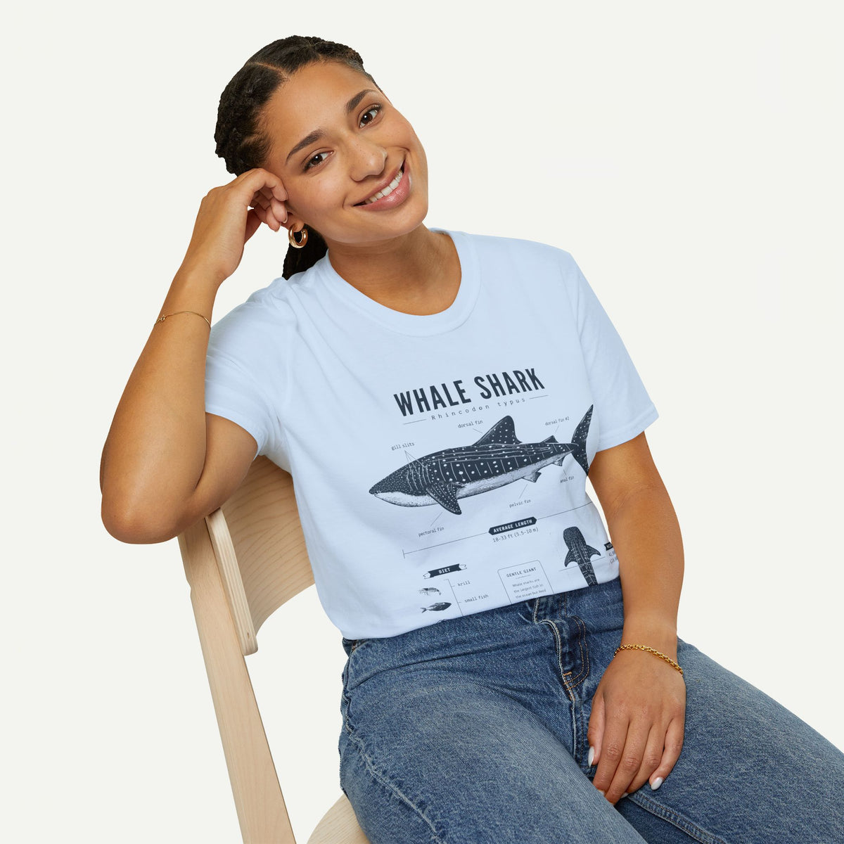 Whale Shark Anatomy Graphic T-Shirt — Marine Life Illustration Tee