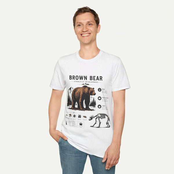 Brown Bear Anatomy Graphic T-Shirt — Wildlife Illustration Tee