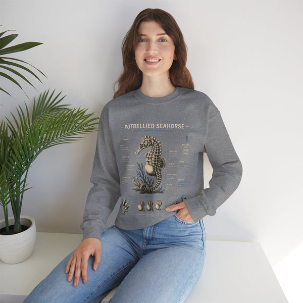 Potbellied Seahorse Anatomy Sweatshirt – Marine Biology Illustration Crewneck