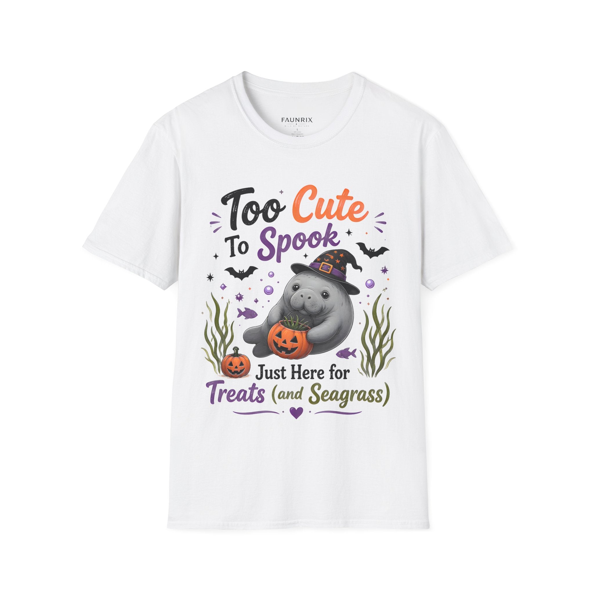 Too Cute to Spook Hippo Halloween T-Shirt — Just Here for Treats Cute Spooky Tee Secondary image