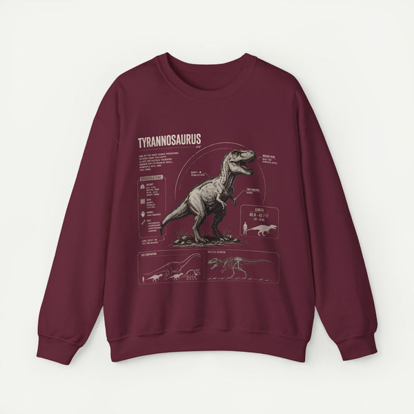 Tyrannosaurus Anatomy Sweatshirt — Vintage Dino Diagram Pullover
