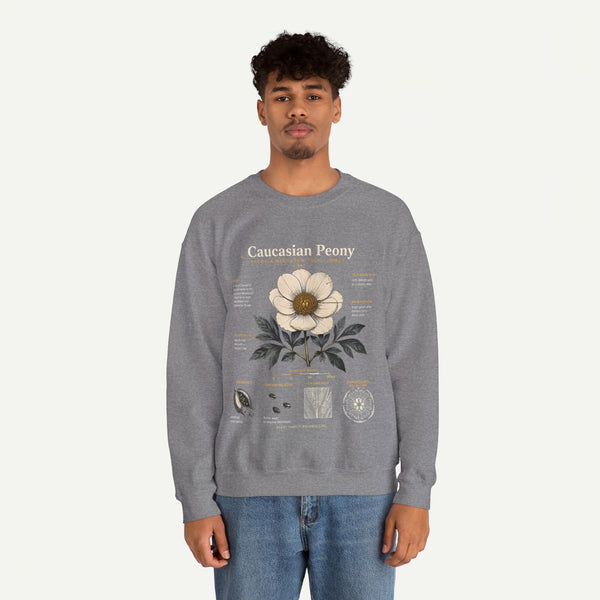 Caucasian Peony Botanical Crewneck Sweatshirt