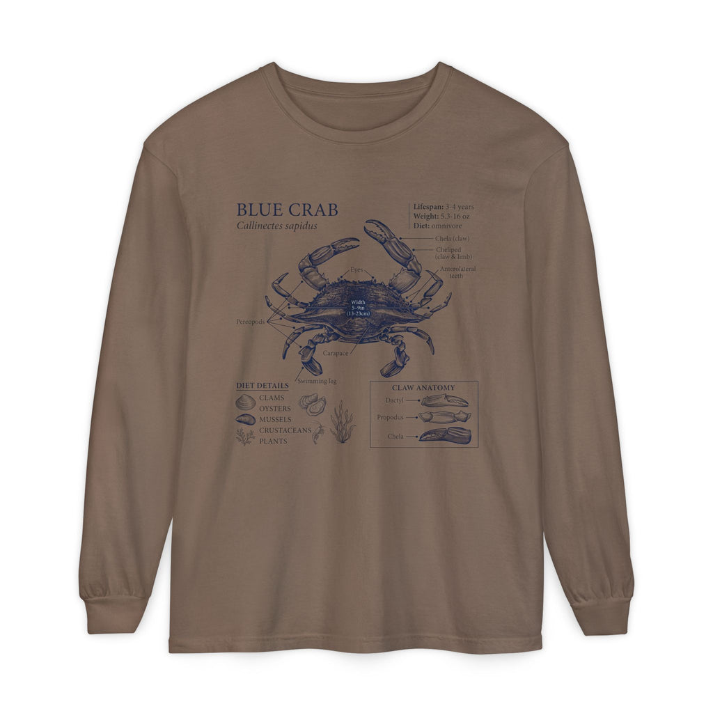 Blue Crab Anatomy Long Sleeve Tee