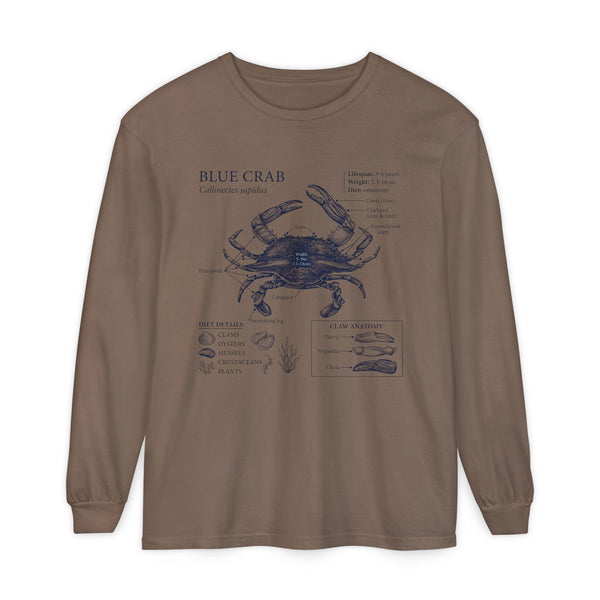 Blue Crab Anatomy Long Sleeve Tee