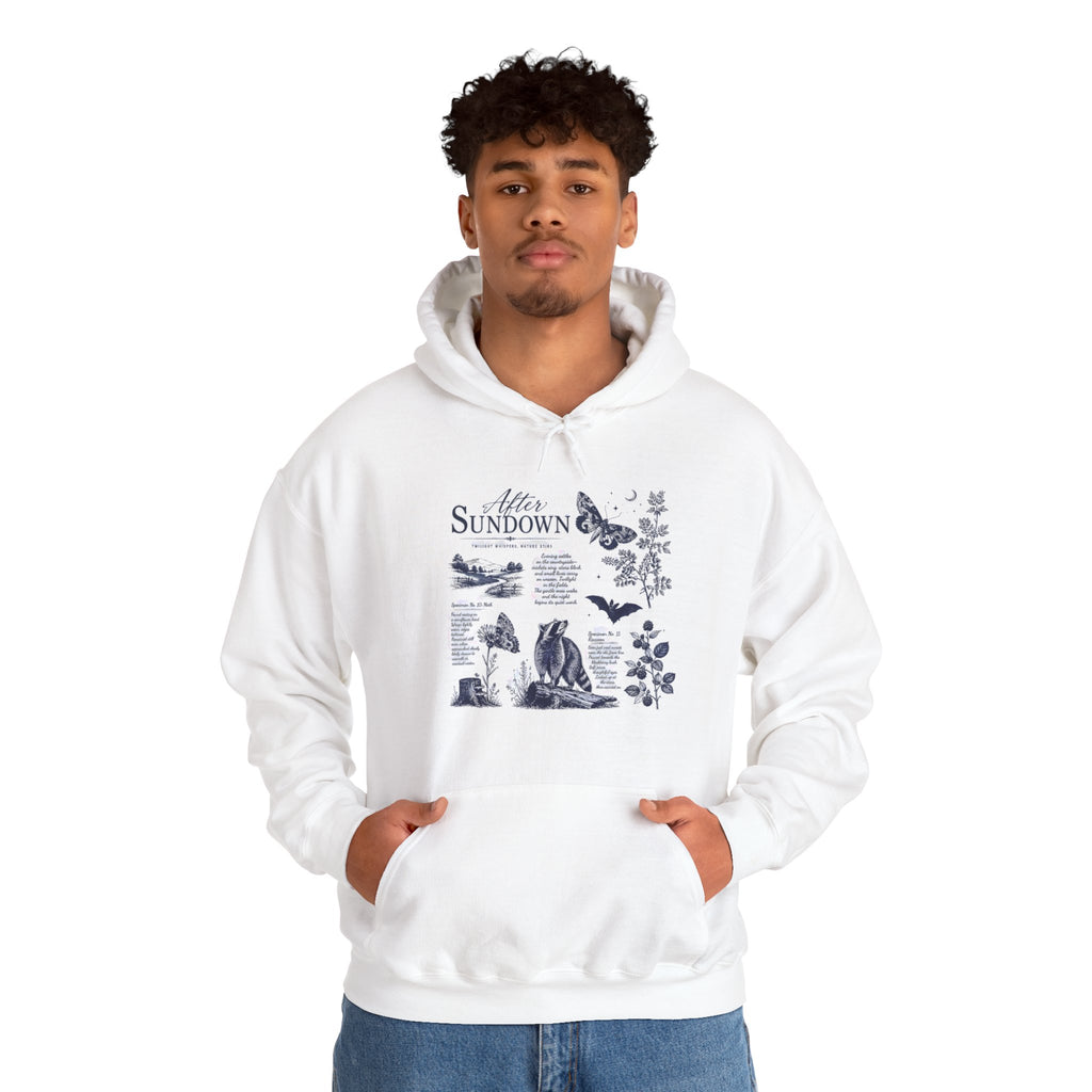 Sunset Foxes Hoodie — "After Sundown" Nature Graphic Pullover