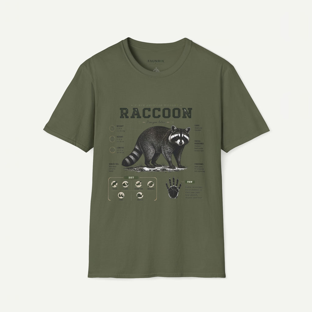 Raccoon Anatomy T-Shirt — North American Wildlife Graphic Tee
