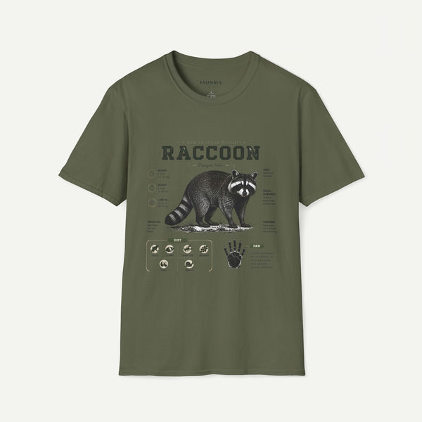 Raccoon Anatomy T-Shirt — North American Wildlife Graphic Tee