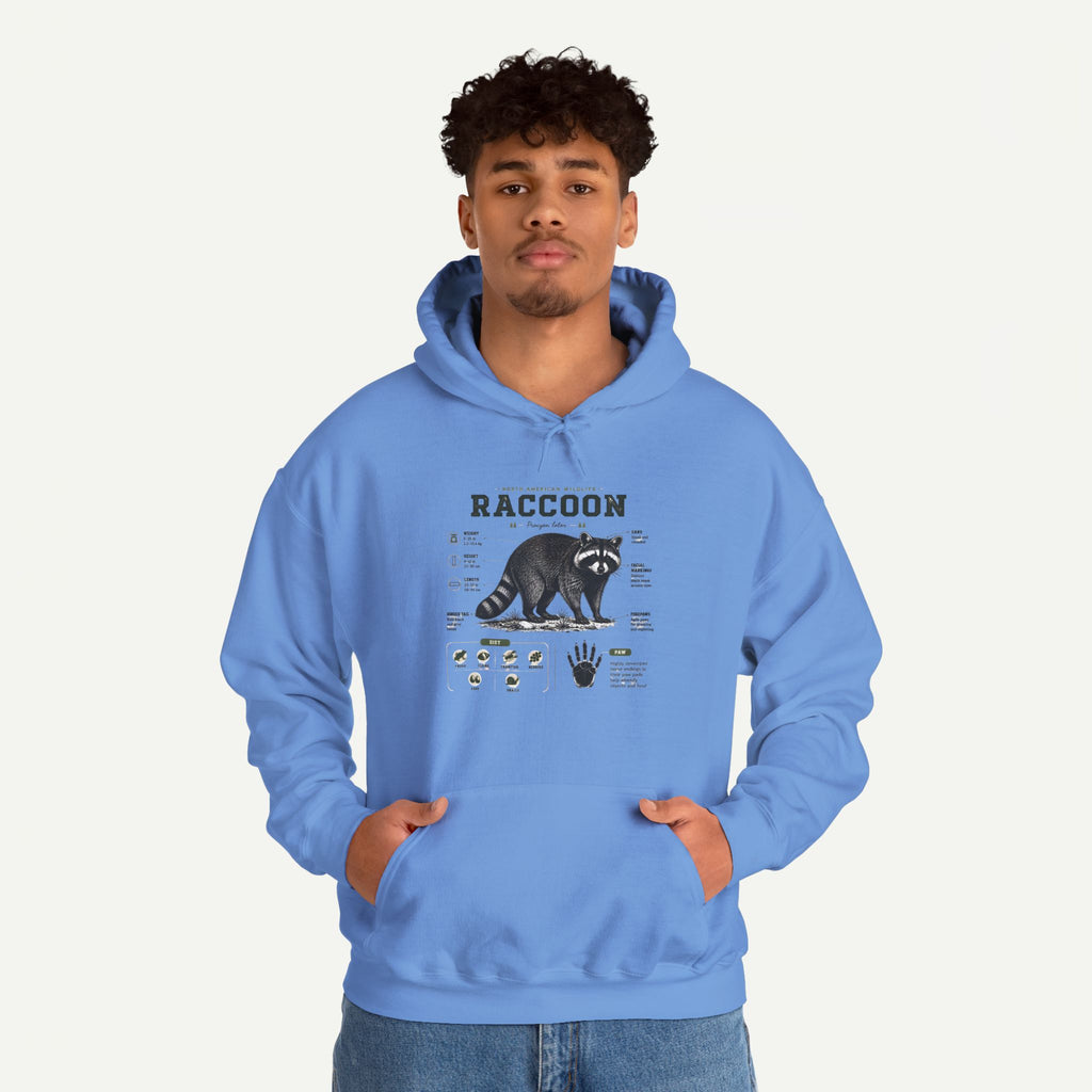 Raccoon Anatomy Hoodie — Vintage Wildlife Illustration Sweatshirt