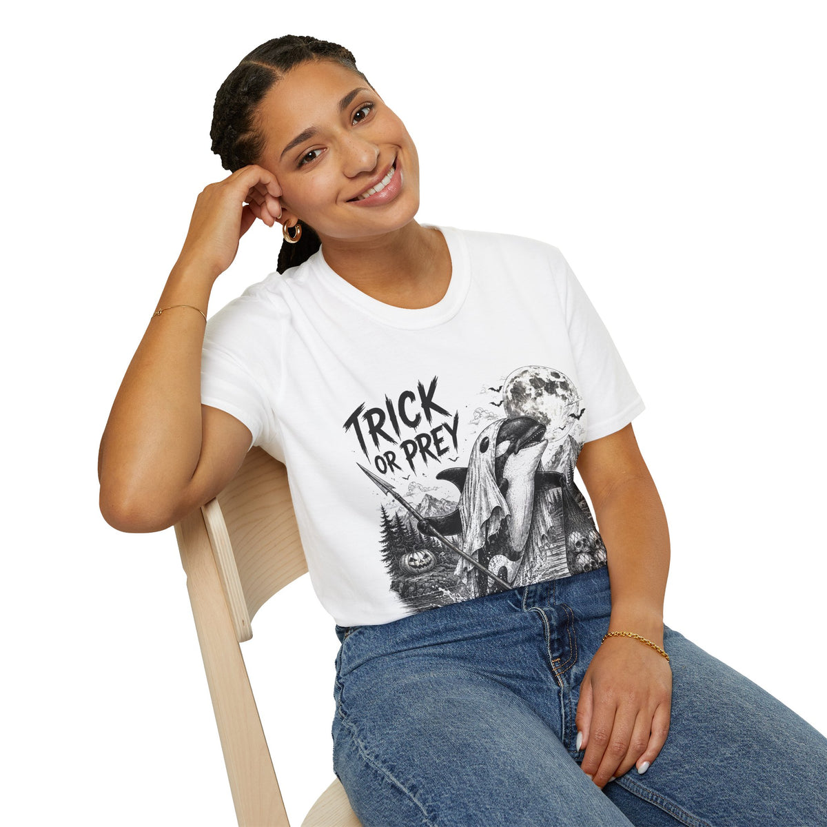T-Shirt — Trick or Prey Halloween Orca Tee