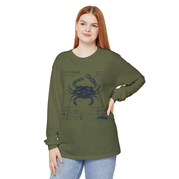 Blue Crab Anatomy Long Sleeve Tee