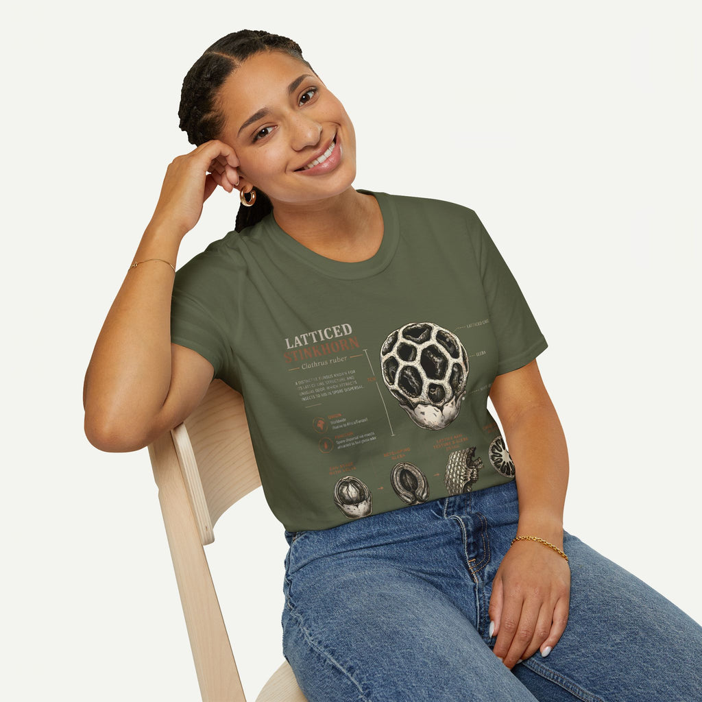 Botanical Latticed Stinkhorn  Anatomy  Vintage Naturalist Shirt