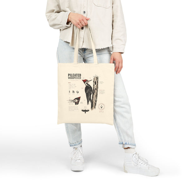 Pileated Woodpecker Anatomy Tote Bag – Vintage Bird Illustration Eco Shopper
