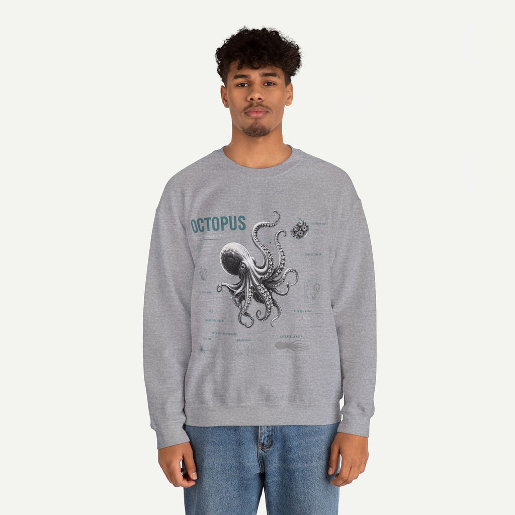 Octopus Anatomy Sweatshirt — Vintage Marine Biology Graphic