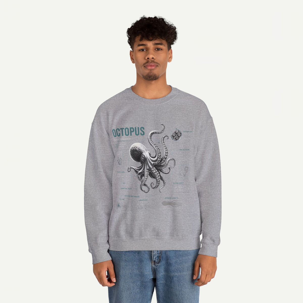 Octopus Anatomy Sweatshirt — Vintage Marine Biology Graphic