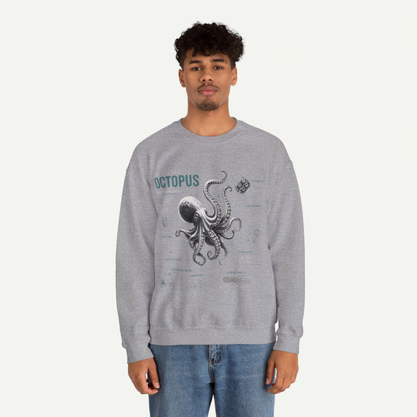 Octopus Anatomy Sweatshirt — Vintage Marine Biology Graphic