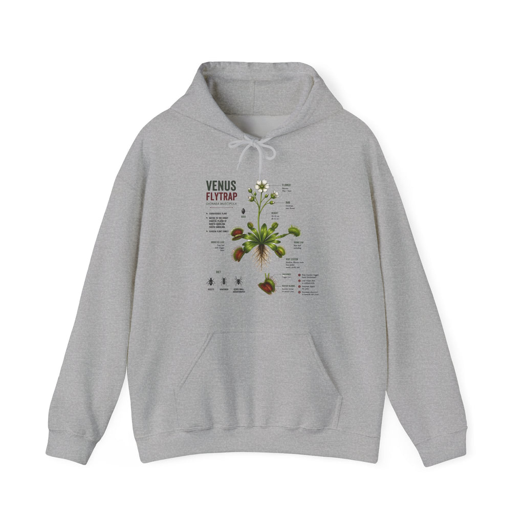 Venus Flytrap Botanical Hoodie – Illustrated Carnivorous Plant Guide