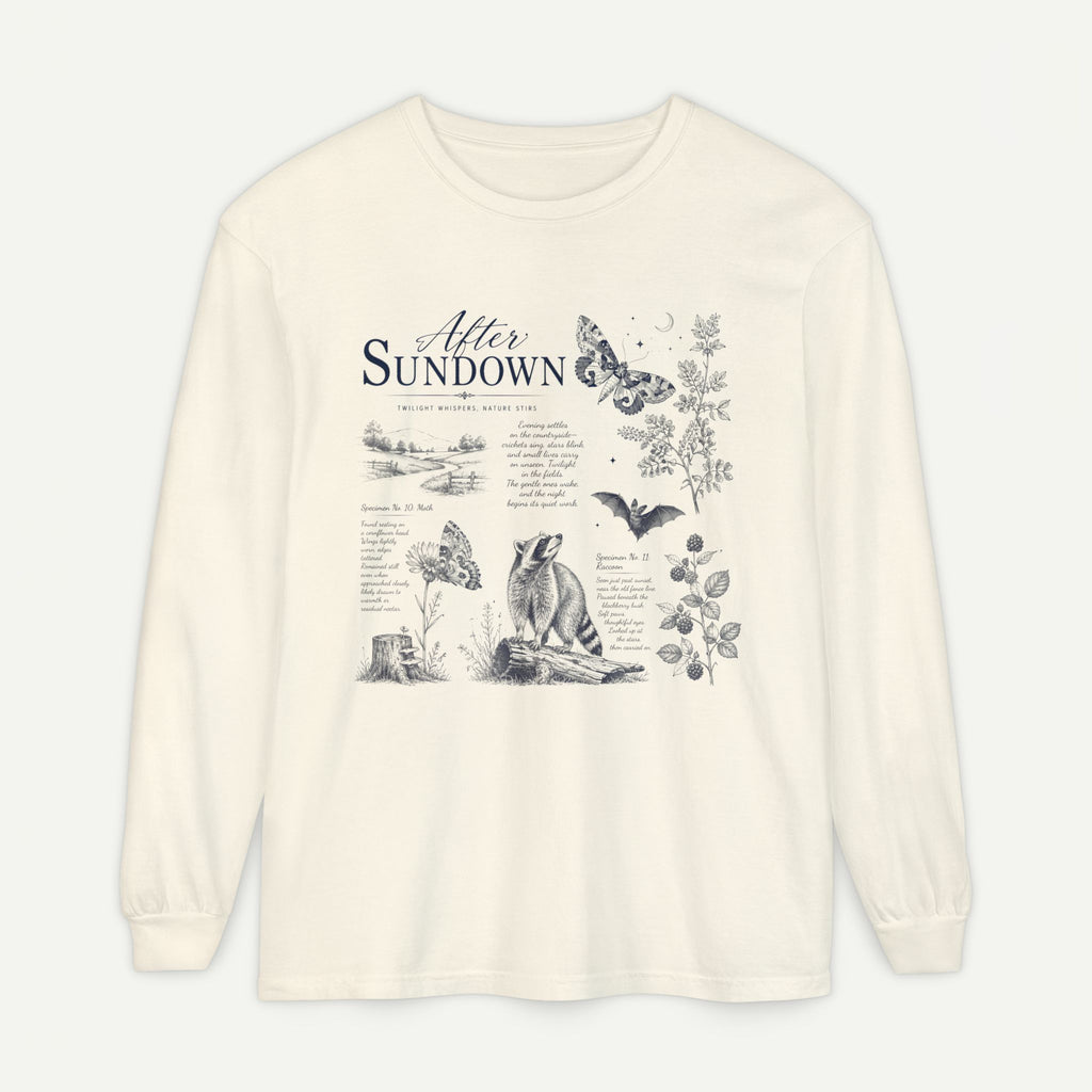 After Sundown Long Sleeve Tee — Night Nature Wildlife Graphic