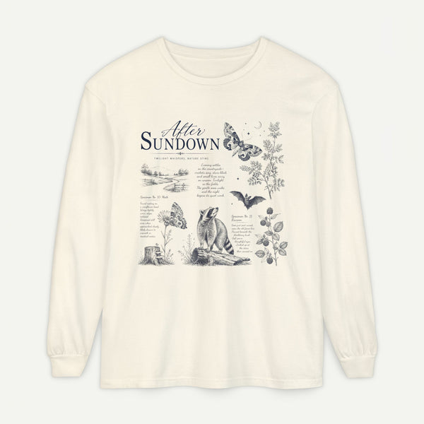 After Sundown Long Sleeve Tee — Night Nature Wildlife Graphic