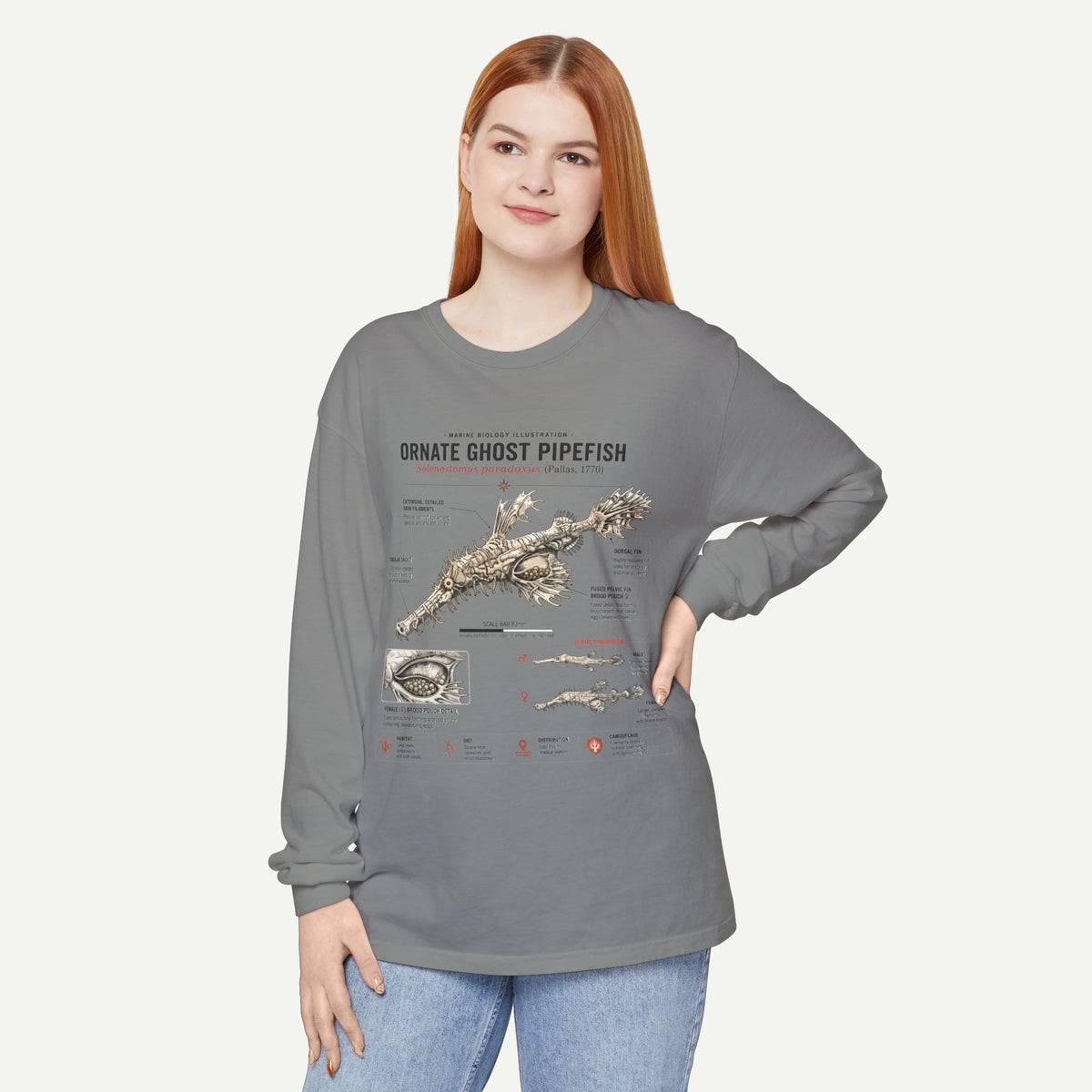 Ornate Ghost Pipefish Anatomical Long Sleeve Tee