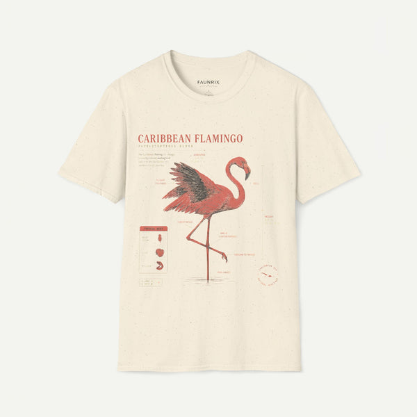 Flamingo Anatomy T-shirt — "Caribbean Flamingo" Vintage Tropical Tee
