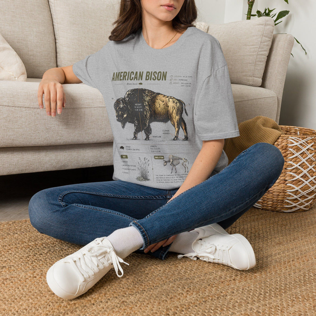 Vintage American Bison Anatomy T-Shirt