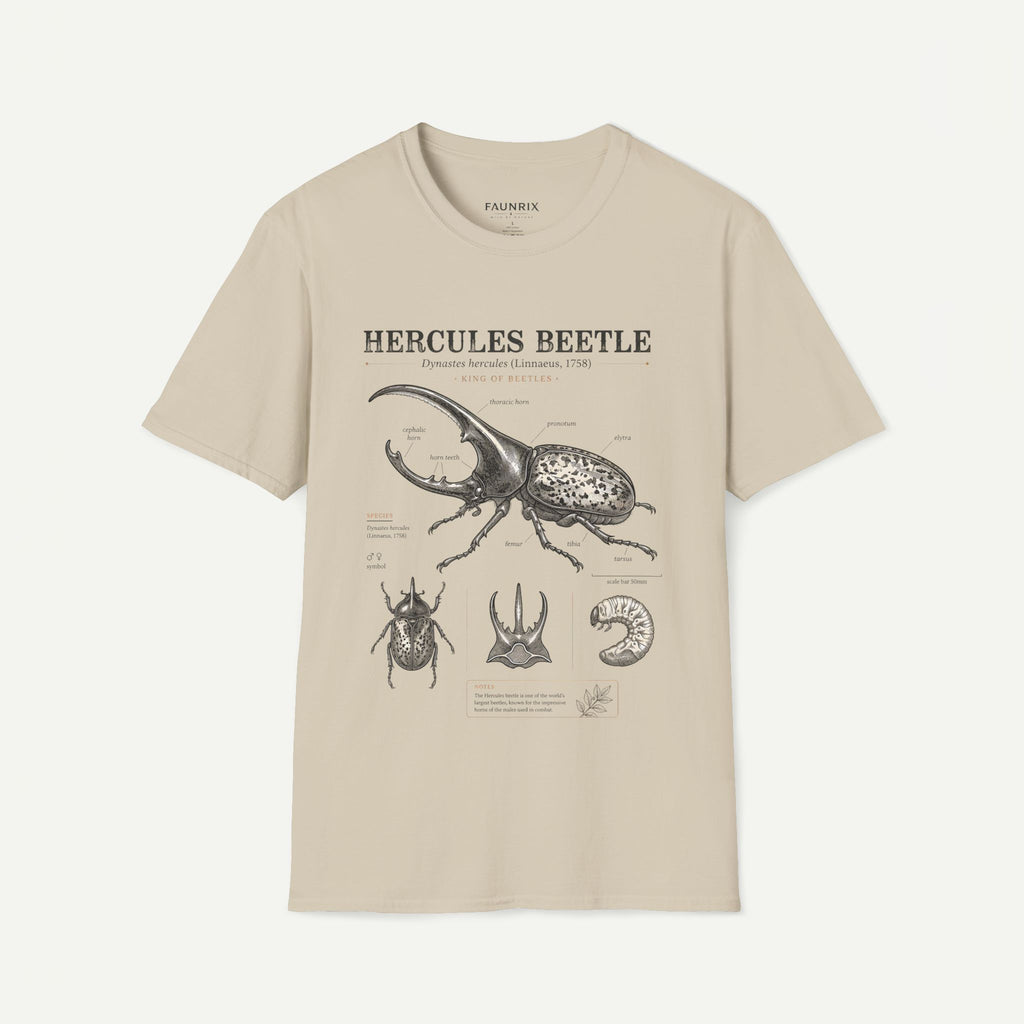 Hercules Beetle Anatomy T-Shirt — Vintage Entomology Graphic Tee