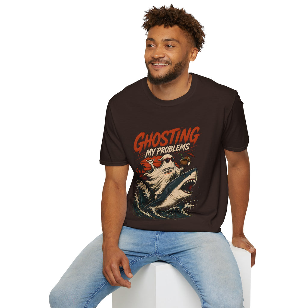 Ghosting My Problems T-Shirt — Funny Sloth Vacation Graphic Tee