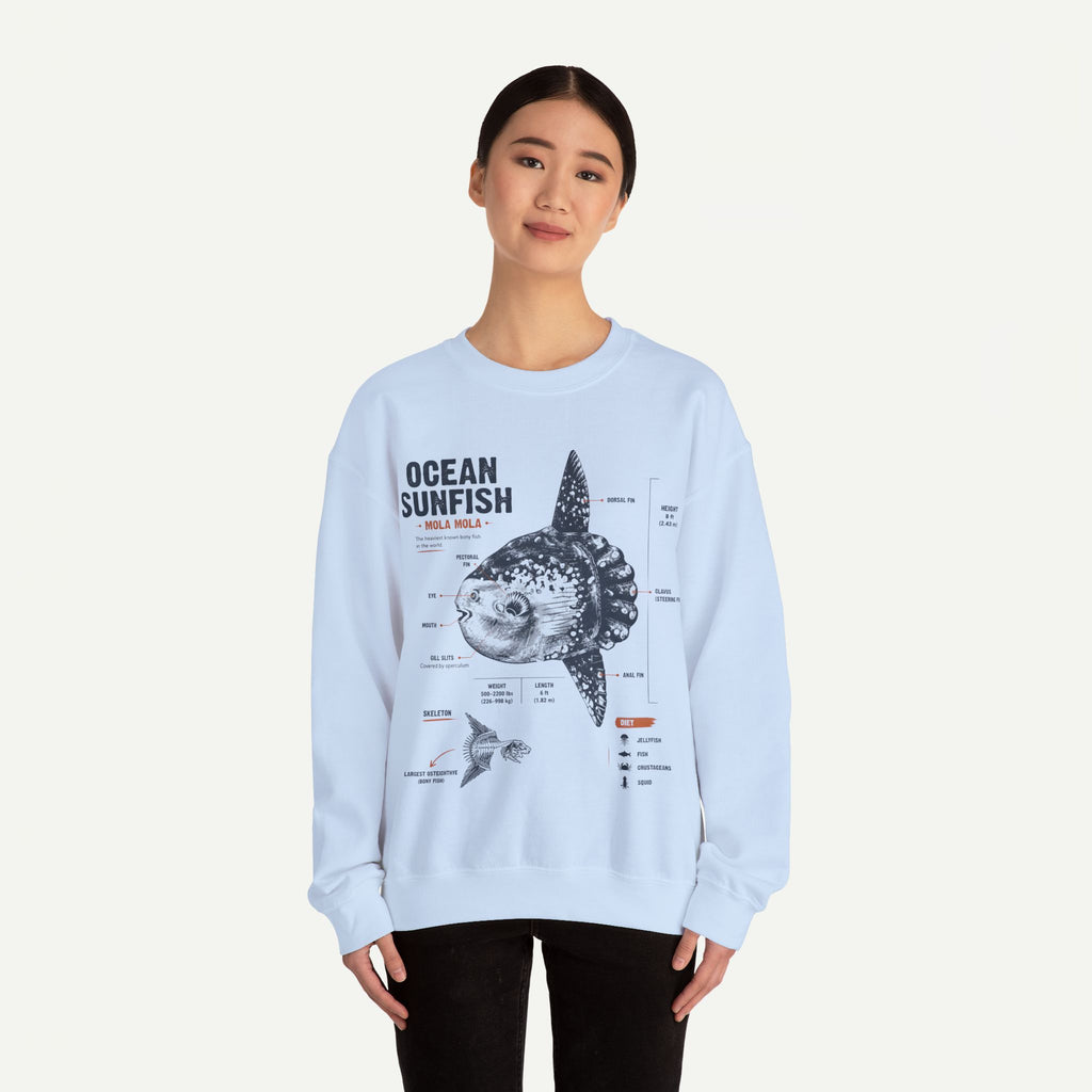 Ocean Sunfish Sweatshirt — Mola Mola Diagram Crewneck