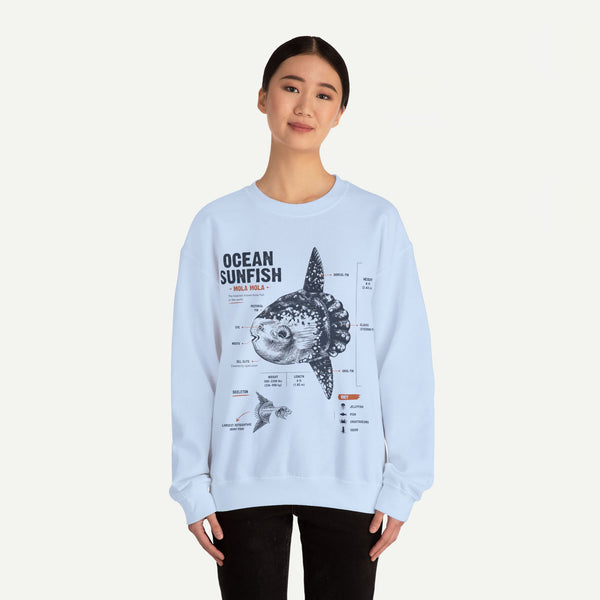 Ocean Sunfish Sweatshirt — Mola Mola Diagram Crewneck
