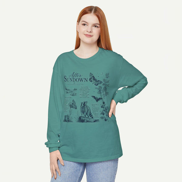 After Sundown Long Sleeve Tee — Night Nature Wildlife Graphic