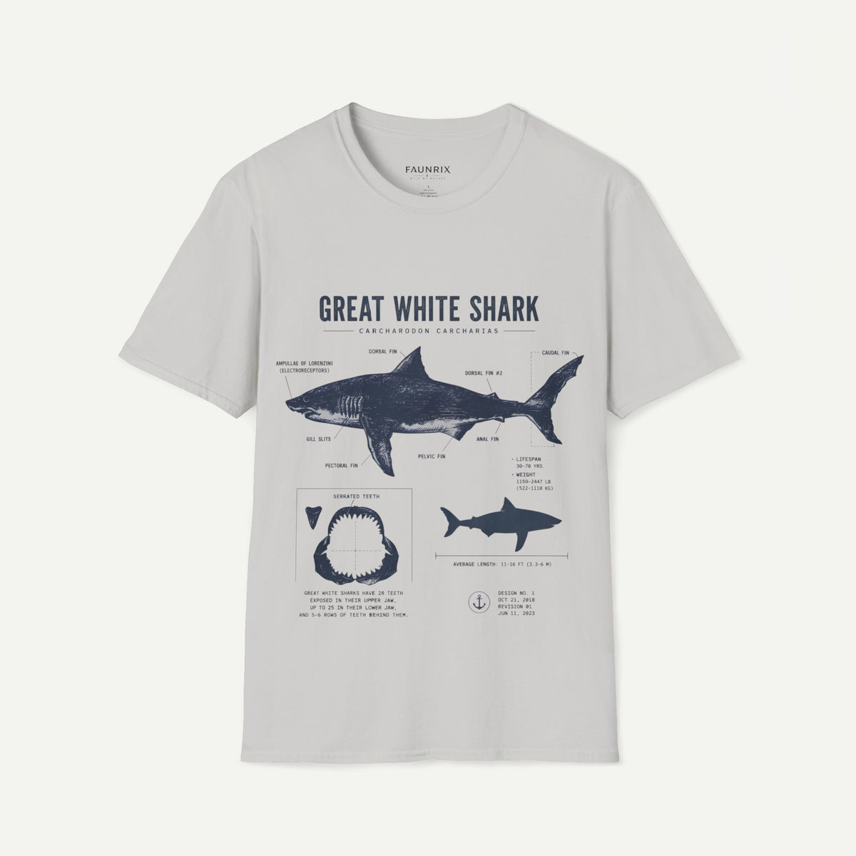 Great White Shark Anatomy T-shirt