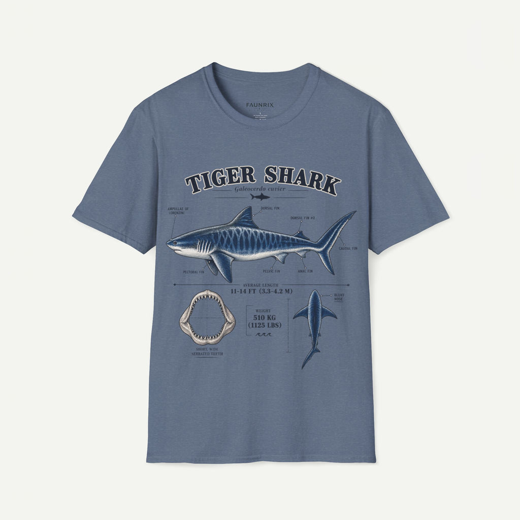 Tiger Shark Anatomy T-Shirt — Vintage Marine Biology Graphic Tee