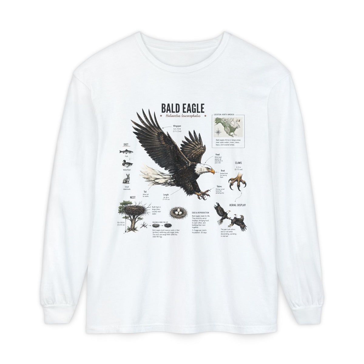 Bald Eagle Anatomy Long Sleeve Tee