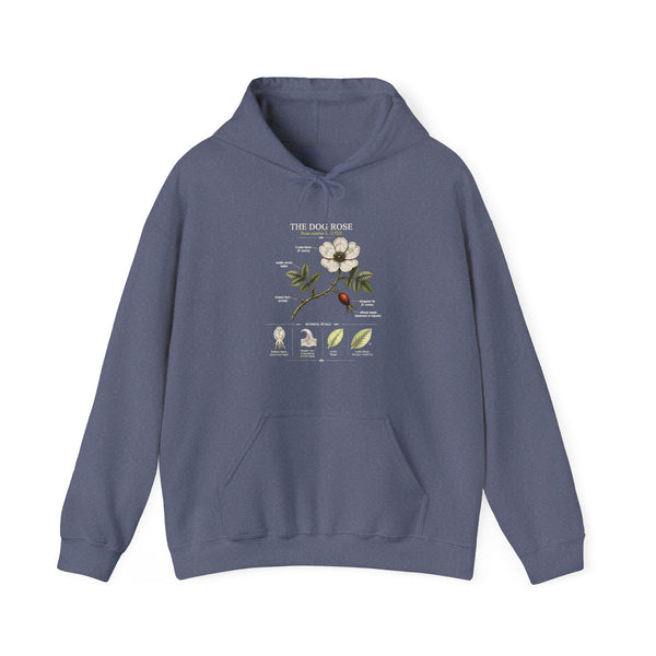Floral Botanical Hoodie – White Dogwood Illustration with Text