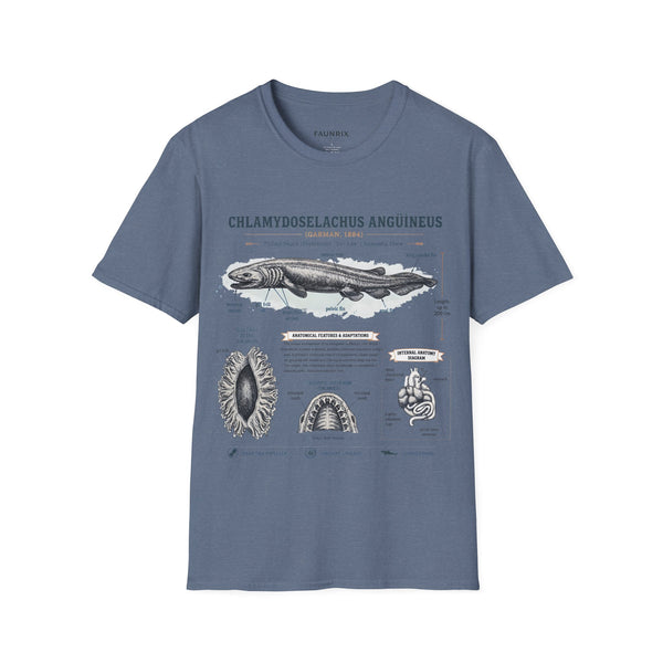 Shark Anatomy Graphic Tee — Chlamydoselachus Anguineus Educational T-Shirt