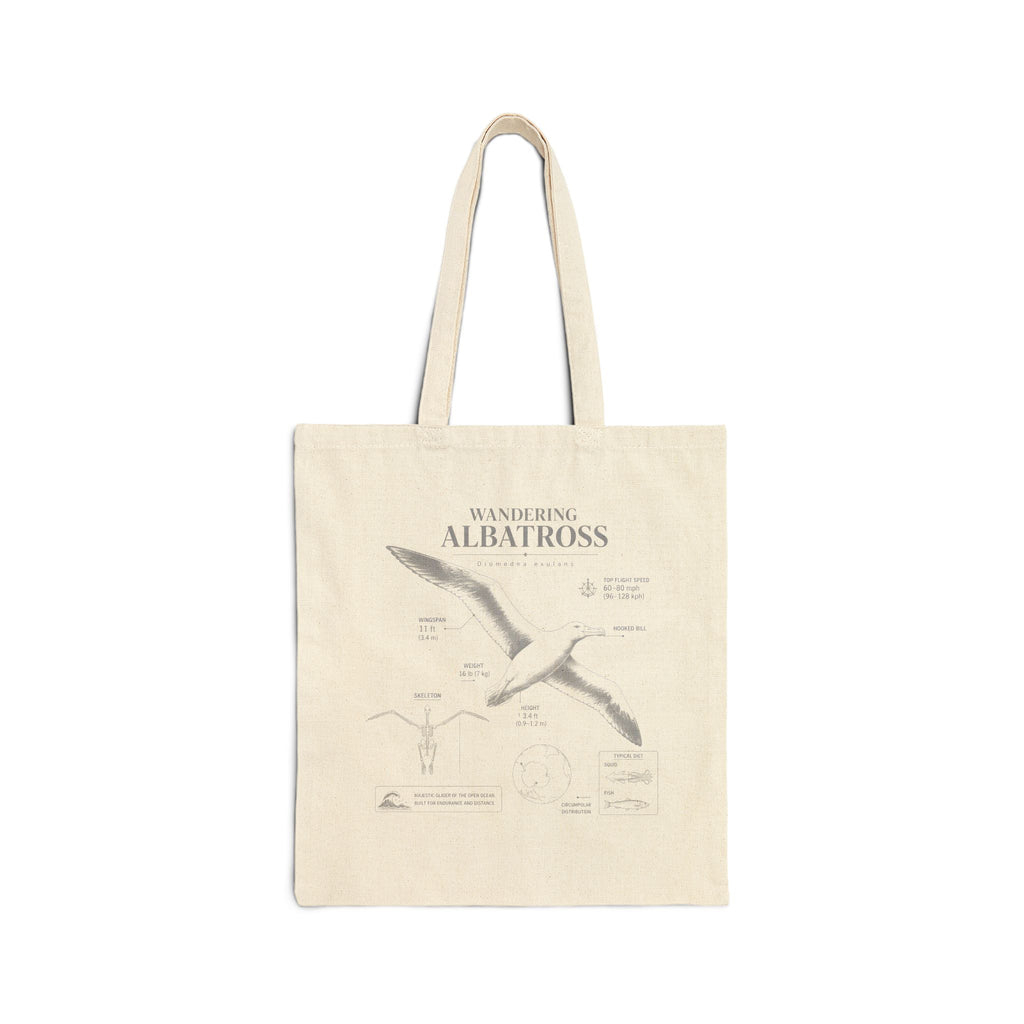 Albatross Anatomy Tote Bag — Vintage Seabird Canvas Beach Grocery Tote