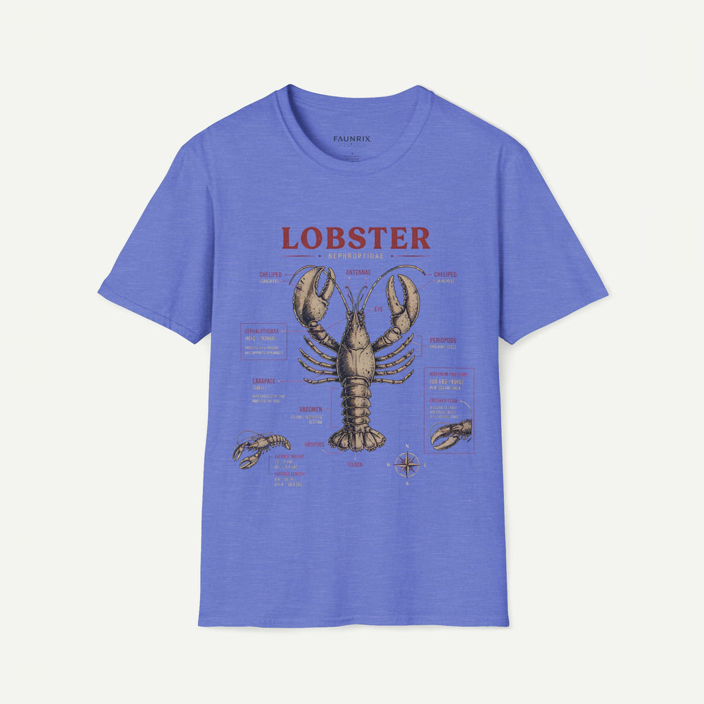 Lobster Anatomy T-Shirt — Vintage Nautical Seafood Diagram Tee