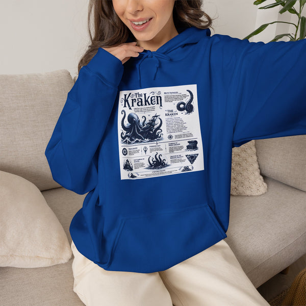 Kraken Nautical Hoodie – Vintage Sea Monster Diagram Sweatshirt