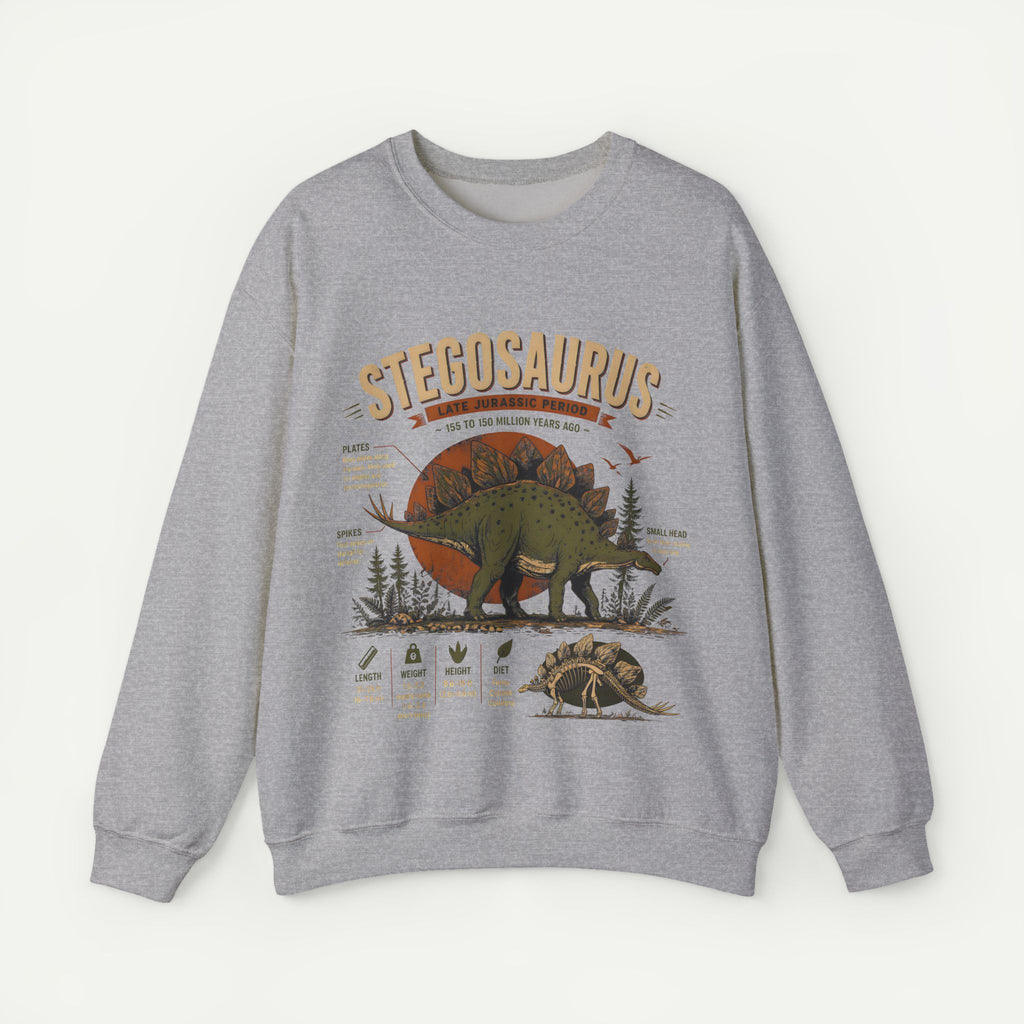 Stegosaurus Anatomy Sweatshirt — Vintage Dino Field Guide Graphic