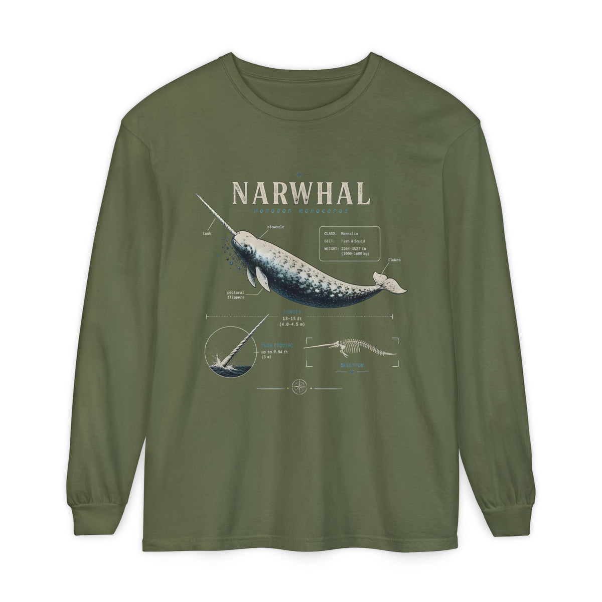 Narwhal Anatomy Long Sleeve Tee