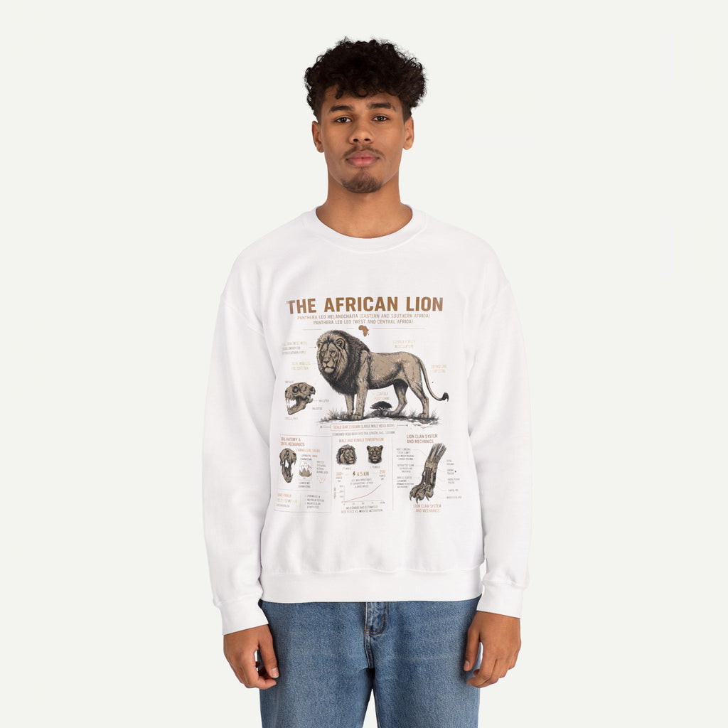 African Lion Anatomy Crewneck Sweatshirt