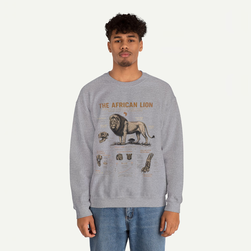 African Lion Anatomy Crewneck Sweatshirt