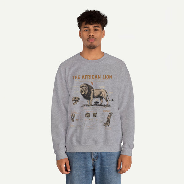 African Lion Anatomy Crewneck Sweatshirt