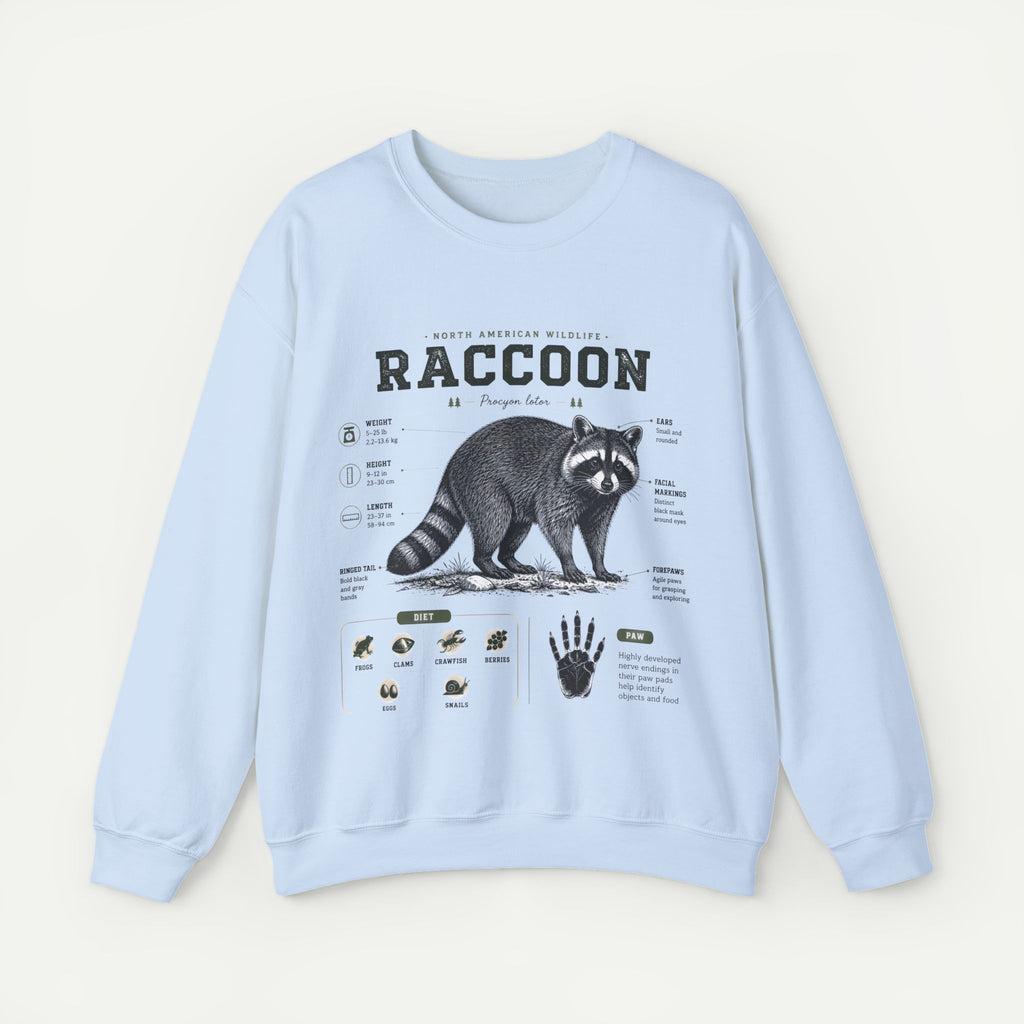 Raccoon Anatomy  Sweatshirt — Vintage Wildlife Illustration