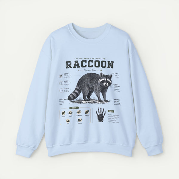 Raccoon Anatomy  Sweatshirt — Vintage Wildlife Illustration